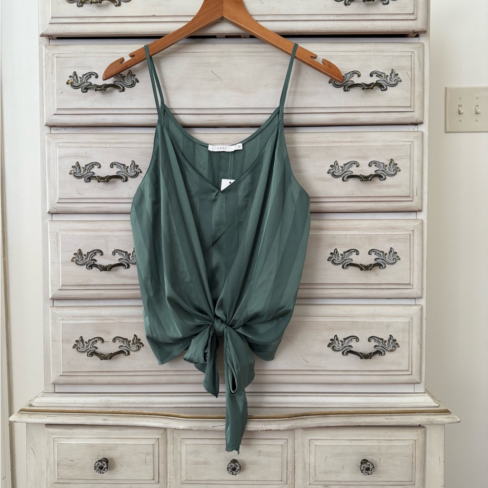 Vici Green Tie-Front Cami Top